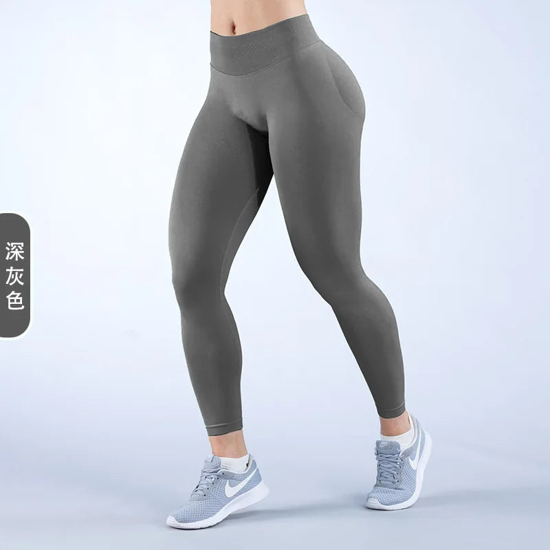 Damen High Waist Nahtlose Yoga Leggings Bauchkontrolle Po-Lifting Workout Hose Weiche Athletic Leggings für Fitnessstudio Fitness Laufen