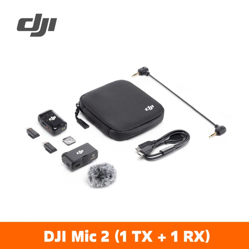 DJI Mic 2 Funkmikrofon mit intelligenter Geräuschunterdrückung 32-Bit Float interne Aufnahme Optimierter Klang m Reichweite