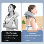 Foreverlily 26W Bürstenloser Motor Nacken- und Schultermassagegerät Kabelloses Nacken- und Rückenmassage-Schal Nackenmassager