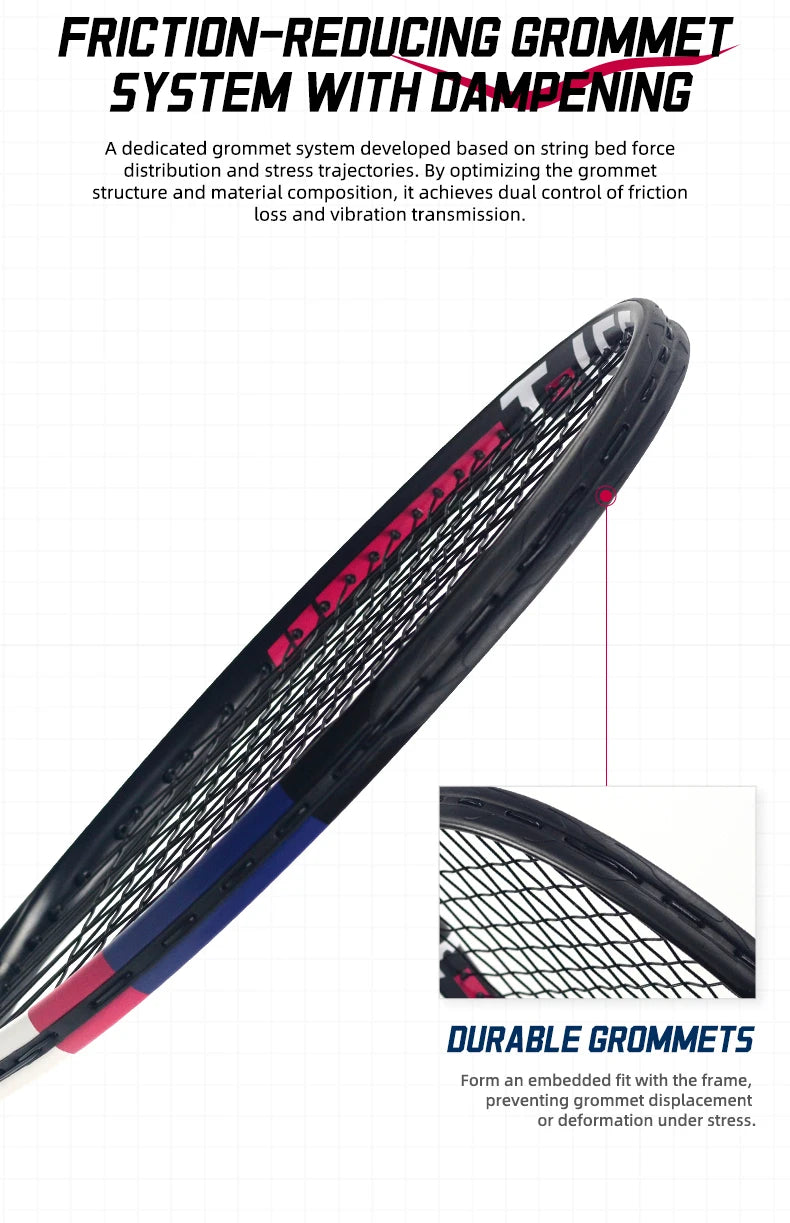 NEXUS Carbon Tennisschläger, Speed Aesthetic Design, breiter stabiler Dreiecksrahmen, geringer Windwiderstand und hohe Kontrolle