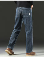 Herren Baggy Jeans Frühling und Herbst Lässige Gerade Stretch Vielseitige Weite Business Denim Hose Bequeme Loose Hose