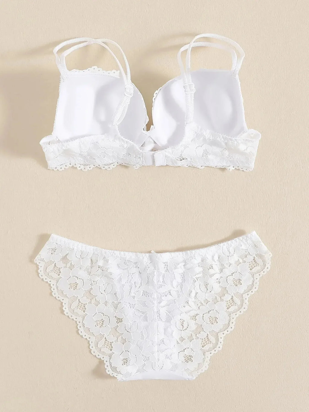 1 Set Elegantes Dessous-Set aus Spitze mit Stickerei und atmungsaktivem Stoff: Push-Up-BH, transparenter Schlüpfer mit tiefem Bund – das ultimative Valentinstagsgeschenk