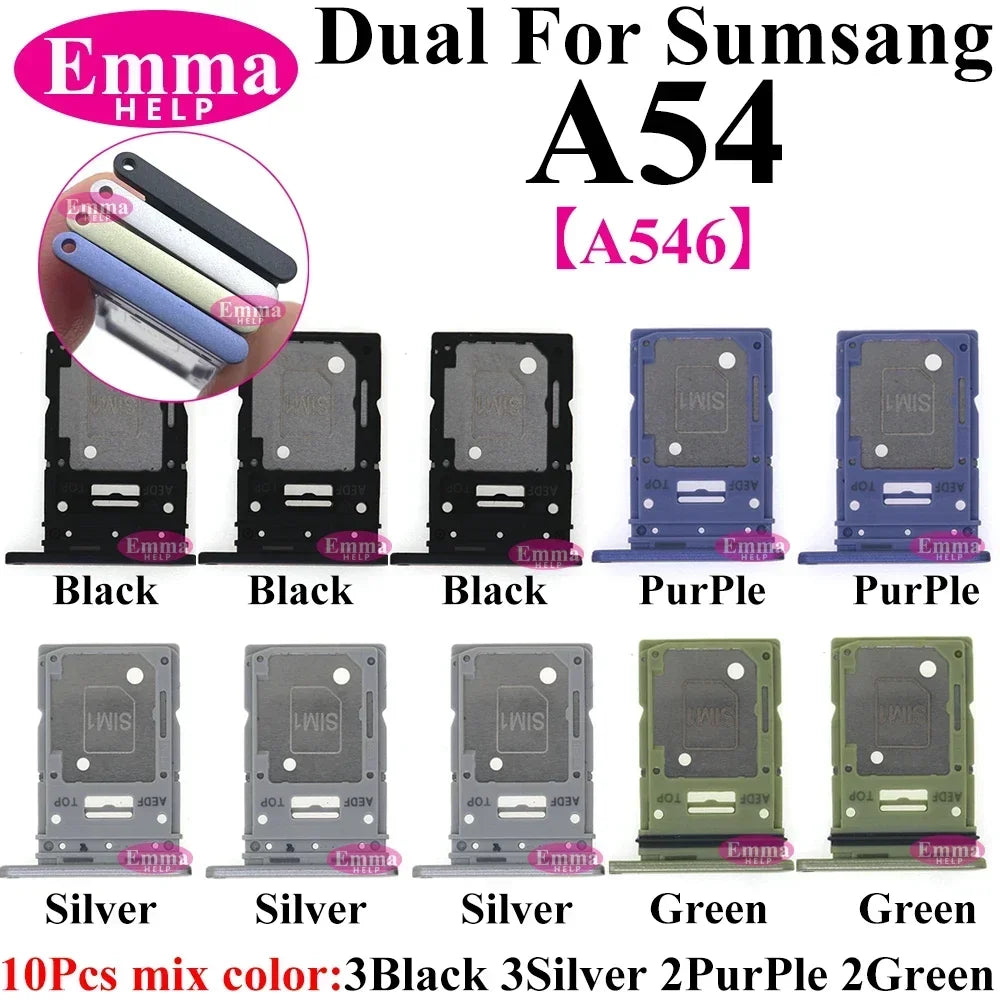 10Pcs Dual-Karten-Telefon-SIM-SD-Kartenfach für Samsung Galaxy A14 A24 A34 A54 A13 A23 A33 A53 A73 SIM-Kartenhalter-Adapter-Schublade