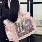 Neue Y2K Süße Japanische Ita Bag Lolita Mädchen Transparente Umhängetasche Große Kapazität Umhängetasche Lässige Tasche DIY Display Handtaschen