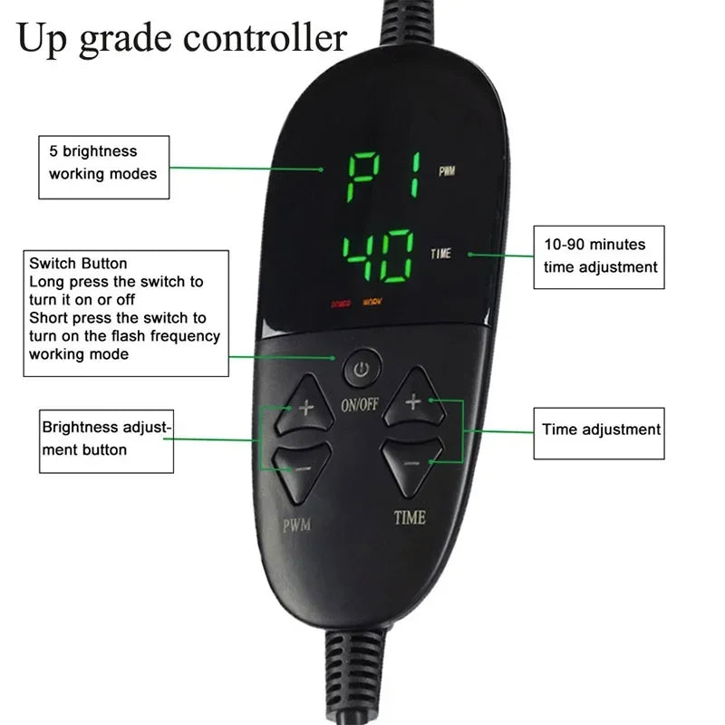 Rotlichttherapie-Matte, großes Rotlichttherapie-Pad mit Controller, Pulsmodus 660nm & 850nm Nahinfrarotlichttherapie-Gürtel