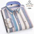 100 % Baumwolle Oxford Herrenhemden Langarm Kariert Weich Regular Fit Festliches Hemd Tasche Sozial Bluse Herrenkleidung S-7XL
