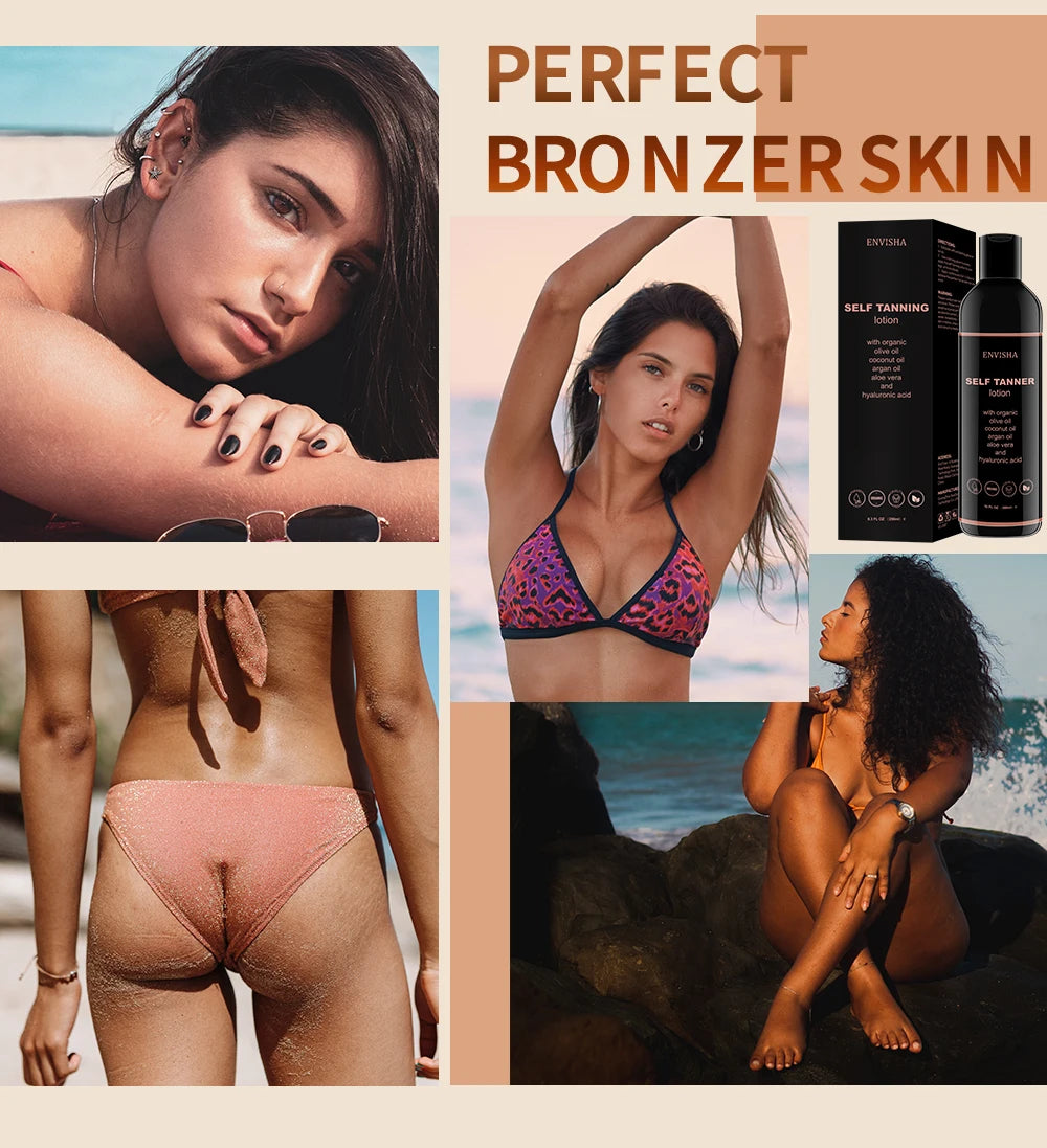 ENVISHA Make-up Foundation Körperpflege Selbstbräunungslotion Schnelle Gesichtsbräunungscreme Feuchtigkeitsspendender Bronzer Nährende Gesichtscreme