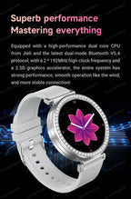Fashion Zircon Smartwatch 1,46" AMOLED Bildschirm 5.4 Bluetooth Anruf Herzfrequenz Temperaturüberwachung Damen Smartwatch Schrittzähler