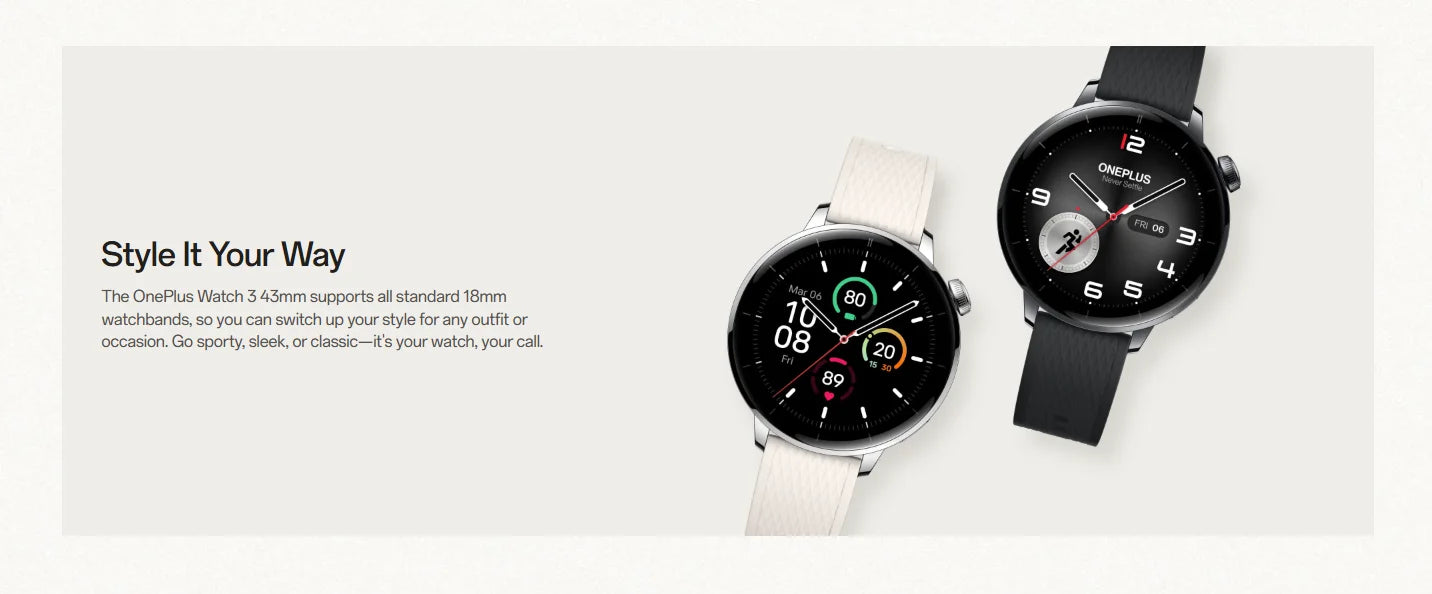Globale Version OnePlus Watch 3 43mm Smartwatch 1.32 Zoll AMOLED Display Bis zu 60 Stunden Akkulaufzeit Wear OS by Google GPS NFC