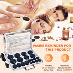 HEISSE STEINMASSAGE-SET - Professionelle Spa-Massagegeräte - Für Nacken, Rücken, Bauch, Beine & Ganzkörpermassage