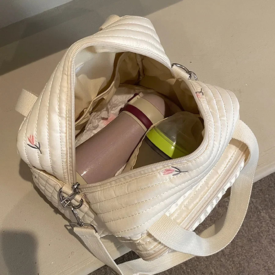 Niedliche Bären Wickeltasche Baumwolle Reißverschluss Windeltasche Damen Handtasche Windel-Caddy Organizer Baby Umstands-Reisetasche