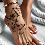 1 Stück modischer cooler temporärer Tattoo-Aufkleber, buntes Paar Fake-Tattoo, Einweg-Schmetterlingsdesign