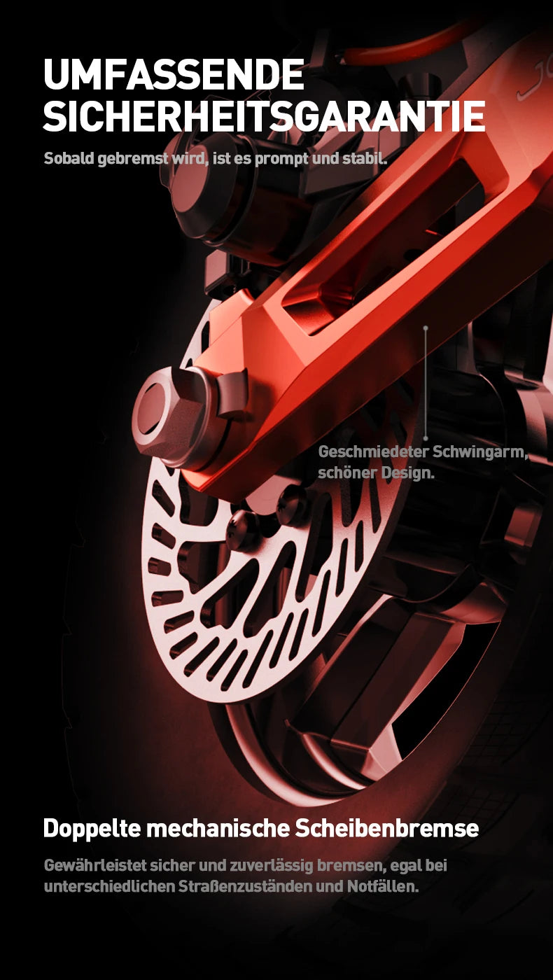JOYOR T6E PRO ABE Erwachsenen-Elektroroller 500W Motor 48V26AH Akku E-Mountain Escooter 10" Offroad-Reifen Faltbarer E-Scooter