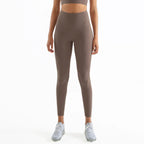 SOISOU Nylon Yogahosen Gym Leggings Damen Mädchen Fitness Weiche Strumpfhosen Hohe Taille Elastisch Atmungsaktiv Keine T-Linie Sporthosen