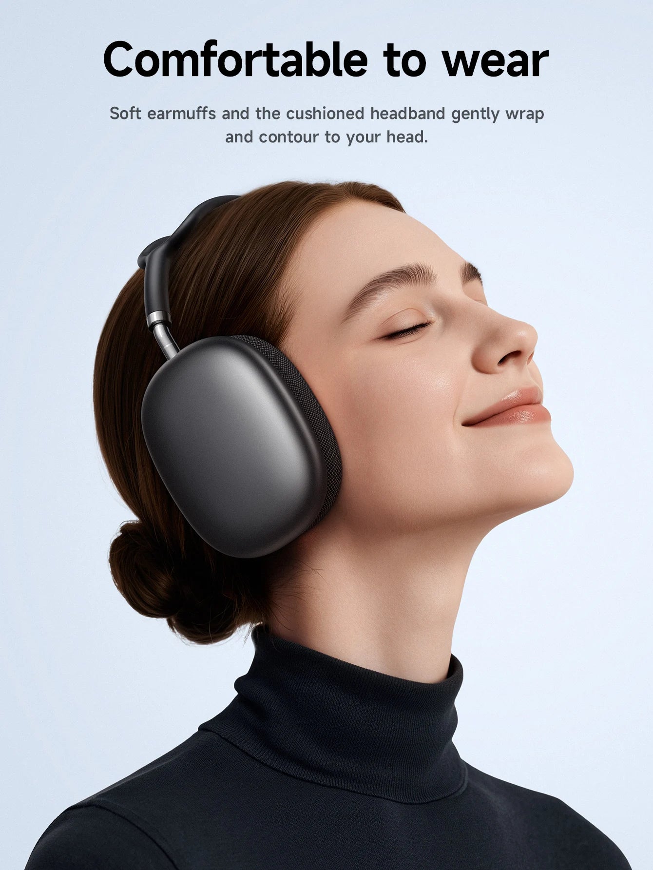hoco Over-Ear Bluetooth 5.4 Kopfhörer Sport Kabellose Ohrhörer Headsets mit Mikrofon für Telefonate Stoff-Ohrpolster