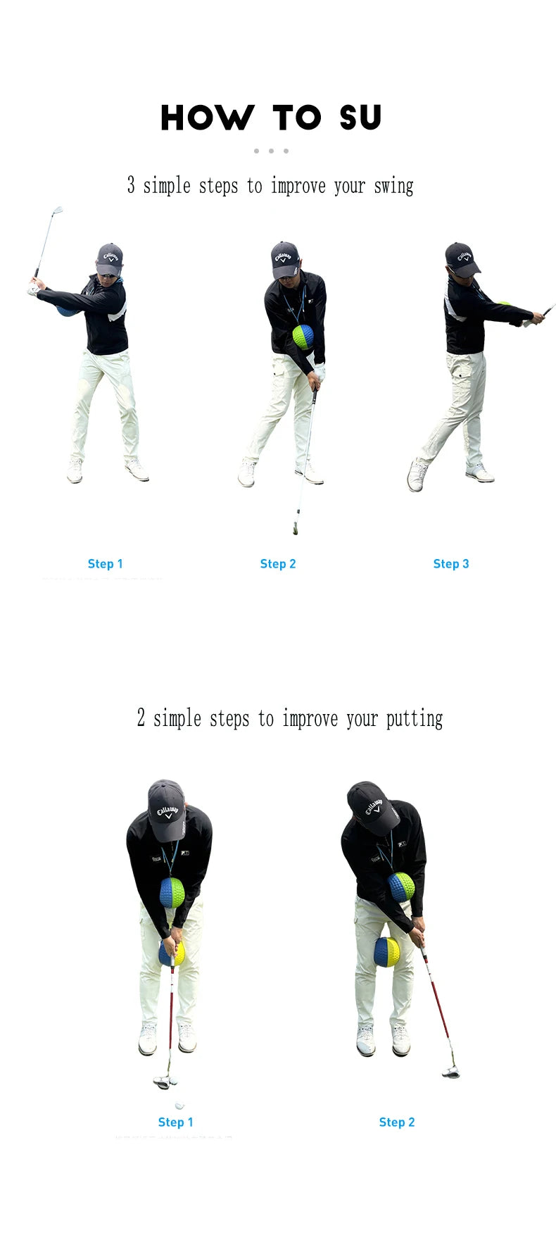 Golf Dual-Color Assist-Gerät Schwungmechanik, Armhaltung beibehalten, Chicken-Wing-Haltung verbessern, Dreieckstraining