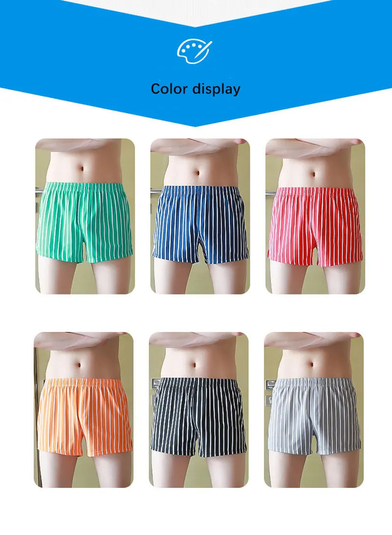 Herrenunterwäsche Boxershorts Gestreifte Lose Shorts Trend Herren Slips 100% Baumwolle Arrow Pants Klassische Basics Hauskleidung Schlafunterhosen