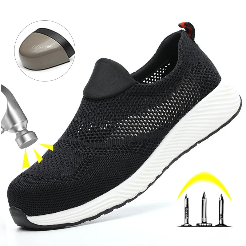 Summer Mesh Light Work Sneakers Steel Toe Protective Work Safety Shoes Men Women Breathable Construction Shoes Work Boots Men Hauptbild