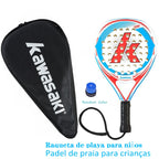 Kawasaki Padel Tennis Schläger aus Carbonfaser mit weichem EVA-Kern, inklusive Padel-Tasche und Hülle, Power Beach Tennis Padel