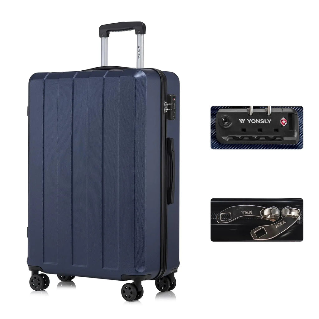 YONSLY Hartschalenkoffer 20/24/28 Zoll mit TSA-Schloss YKK-Reißverschluss 4 leise 360°-Rollen Netzfach Trolley Rollgepäck Handgepäck Koffer für Geschäftsreisen, Urlaube, Familienausflüge und Wochenendtrips