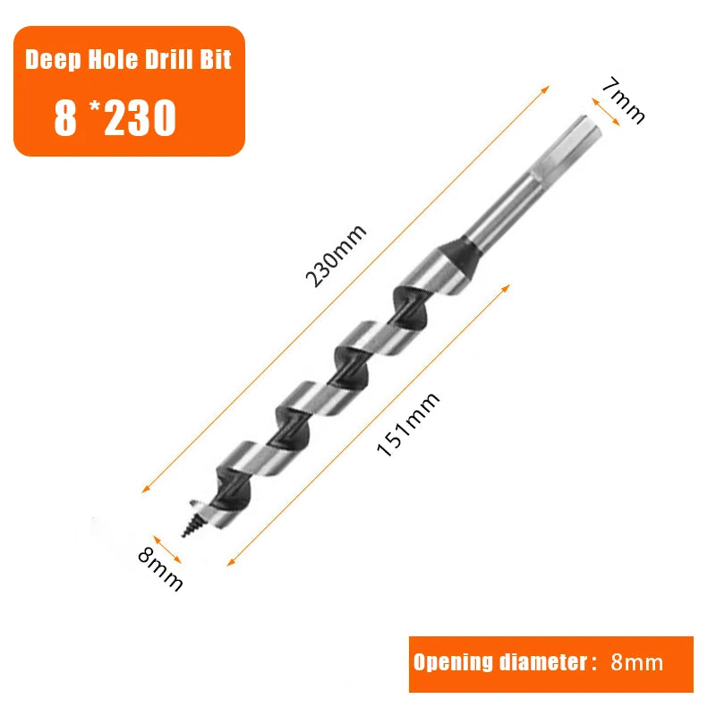 230 mm Metall Stahl Zentrierbohrer 6/8/10/12/14/16/18/20/22/25 mm HSS Spiralbohrer für Holztürschloss Reibung Holzbearbeitungswerkzeuge