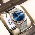 POEDAGAR Luxus Herrenuhren Wasserdicht Leuchtende Datumsanzeige Wochentag Herrenuhr Edelstahl Casual Mode Quarz Herren Armbanduhr Reloj