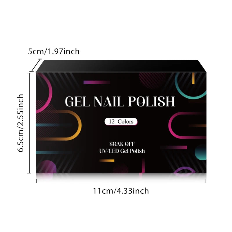 MEET ACROSS 12tlg/Set 7ml Macaron Gel Nagellack mit Box Semi-permanenter UV-Gel Soak Off Nail Art Kit Nagellack für Maniküre