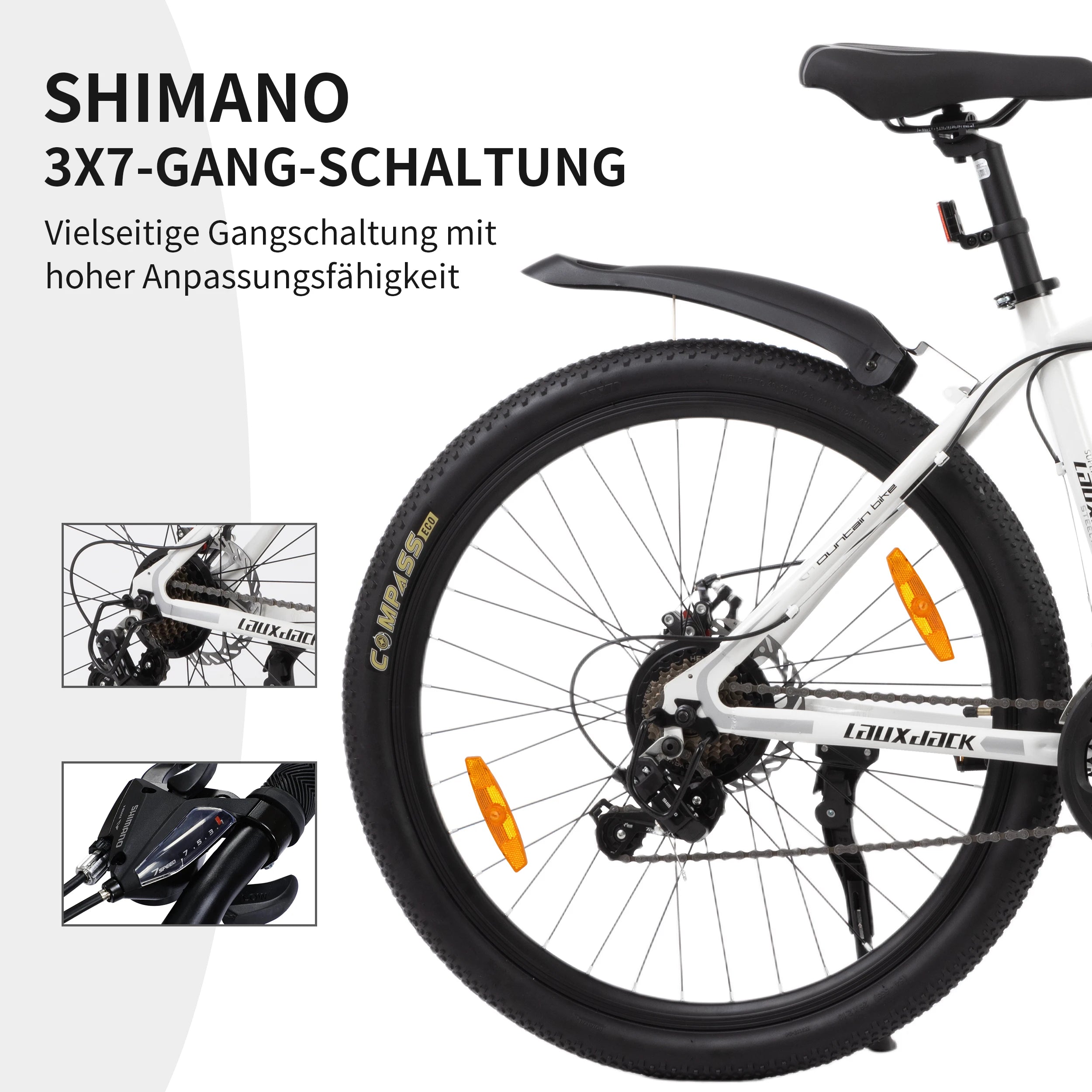 Vankel 27,5 Zoll Mountainbike für Erwachsene, 21-Gang-Schaltung, Dual-Scheibenbremsen, All-Terrain-Fahrrad für Herren & Damen Fahrradgeschenke