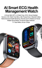Neue Gesundheitsuhr Harnsäure Blutdruck Blutsauerstoff Körperanalyse Körperfett Smartwatch EKG+PPG Bluetooth Anruf Uhr Frauen Männer