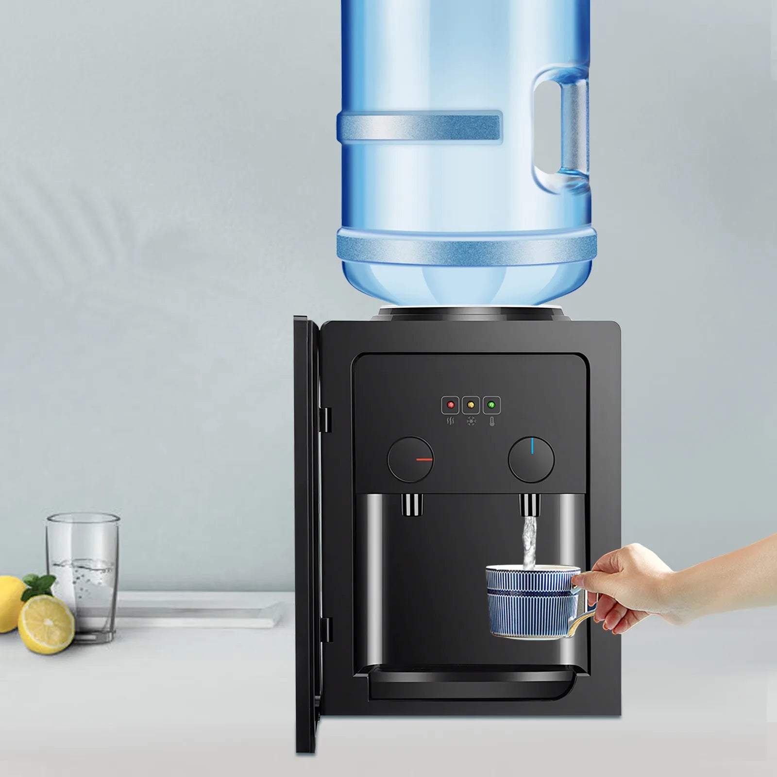 Desktop-Elektrowasserspender, separates Heiß- und Kaltwasser für Kaffee, Büro, 550 W, 85–95 ℃