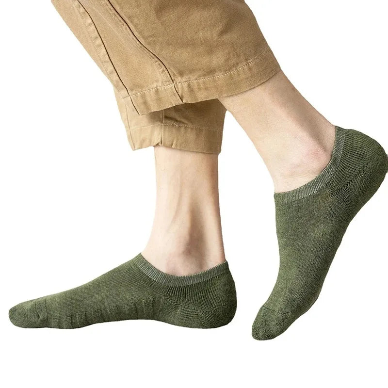 5 Paar Herren Baumwoll Kurzsocken Hochwertige Crew Ankle Casual Weiche Rutschfeste Atmungsaktive Low-Cut Sommer Herbst Socken für Herren