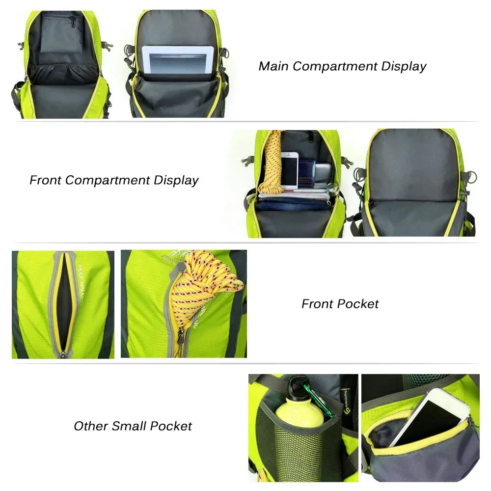 40L Wasserabweisender Reise-Rucksack Camping Wander Laptop Daypack Trekking Klettern Rucksäcke für Herren Damen Wanderausrüstung