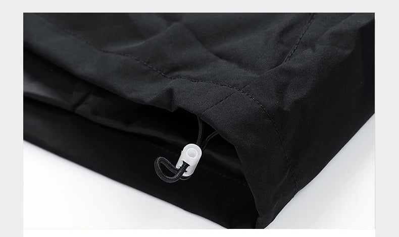 Windbreaker Herren Kapuzenjacke Reißverschluss Mantel Cargo Wasserdicht Schwarz Bomber Camping Loose Dünn Softshell Kapuzen-Wanderjacke