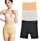2er-Pack Nahtlose Sicherheits-Shorts Damen Eisseide Sommer Anti-Scheuer Unterwäsche Boxershorts Unterrock-Slip Übergröße Kurze Leggings 40-100kg