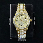 Elegante Diamantenuhren Damen Mode Silber Rund Edelstahl Quarzuhr Iced Out Glänzend Wasserdichte Uhr Geschenk für Frauen