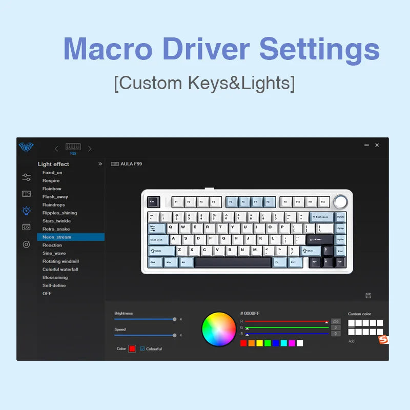 AULA F75 2.4G Kabellos/Bluetooth/Kabelgebunden Gaming Mechanische Tastatur RGB Angepasstes 75% Layout OEM Profil Gasket Struktur