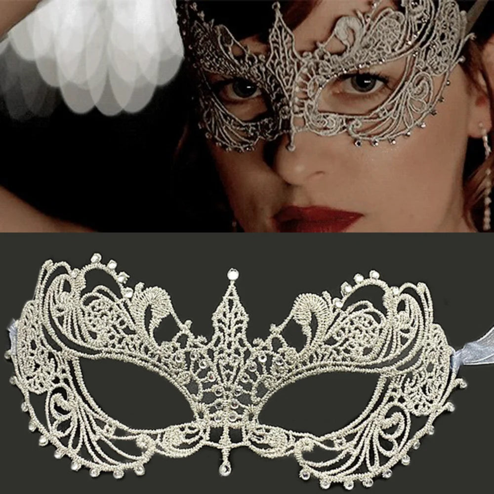 Neue Damen Hollow Lace Gesichtsmaske Maskerade Sexy Cosplay Abschlussball Party Requisiten Kostüm Maske Nachtclub Halloween Schwarze Augenmaske Hauptbild