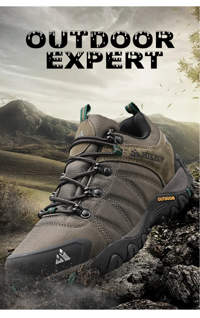 HIKEUP Rutschfeste Herren Wanderschuhe Atmungsaktive Outdoor Abriebfeste Spritzwassergeschützte Kletterschuhe Herren Sneaker Tourismus Bergschuhe