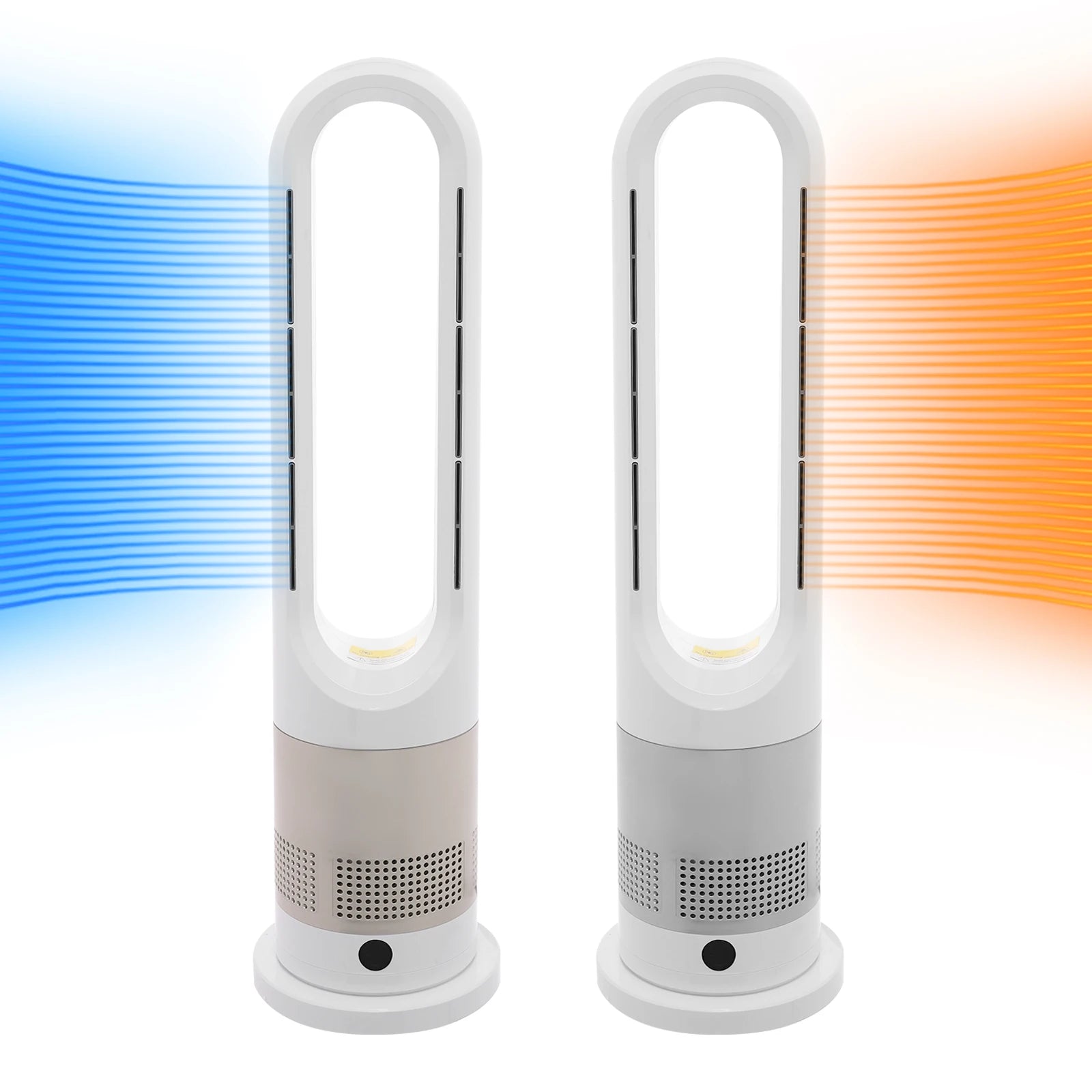 Blattloser Ventilator zum Kühlen und Heizen 220 V mit Timer, Fernbedienung, 8 Windstärken, leise, für Zuhause, Klimaanlage, Heizung, LED-Anzeige