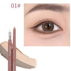 Doppelseitiger Lying Silkworm Stift 2-in-1 Highlighter Nude Unterlidkontur Aegyo-Sal Eyeliner Make-up-Stift mit Detailpinsel