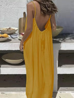 2026 Loose-Fit Spaghettiträgerkleid Damen Freizeit Hauskleid Sommerkleid Einfarbig Urlaub Kühl Hauskleid