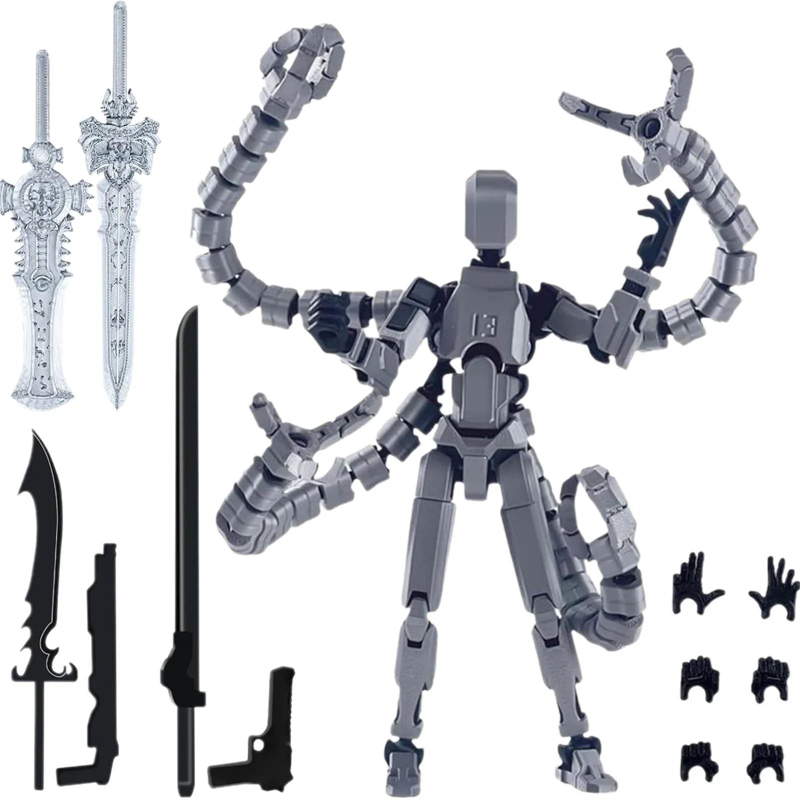 T13 Actionfigur, 3D-gedruckt, mehrgelenkig, beweglich, Titan 13 Lucky Dummy Nova Roboter-Actionfigur, Desktop-Montage, fertiges Geschenk
