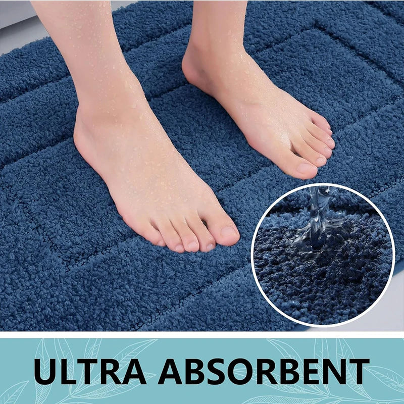 Homaxy Doppelrahmen Velours Badematte Fußmatte Indoor rutschfeste Türmatte Schmutzfang saugfähig Komfortable Badematte