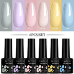 LILYCUTE 7ML 6PCS Neon Gel Nagellack Set fluoreszierend Farbwechsel Semi Permanent Soak Off Maniküre-Kit Nail Art Gel