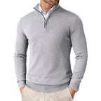 Herren-Strickpullover mit Stehkragen, Reißverschluss, Slim Fit, leicht, Rollkragen, lässig, Half Turtleneck, gestrickt, für Outdoor und Streetwear