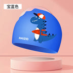 Kids Swim Cap High Elastic Waterproof Silicone Breathable Lightweight Cartoon Pattern for Pool Swimming Boys Girls Comfort Fit