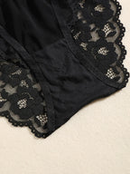 1 Set Elegantes Dessous-Set aus Spitze mit Stickerei und atmungsaktivem Stoff: Push-Up-BH, transparenter Schlüpfer mit tiefem Bund – das ultimative Valentinstagsgeschenk