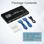 KVM Switch 4K 60Hz Umschalter USB 3.0 Hub Dockingstation Splitter Dock 2 Computer Tastatur Maus Drucker PC Zubehör teilen