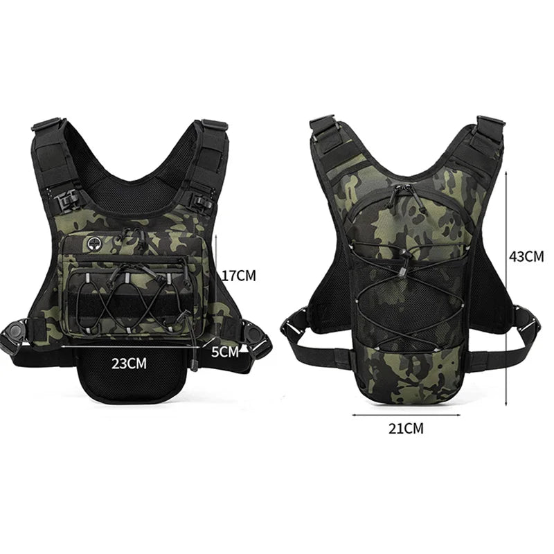 Lauf-Brusttasche Trinkweste zum Radfahren Wandern Fahrradrennen Marathon Tasche Herren Damen Sport Taktische Bauchtasche Camping Rucksack