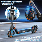TODIMART T6 ABE E Scooter Mit Straßenzulassung, 30-35 km range, 350-500W brushless motor, dual brakes, and 8.5-inch run-flat tires